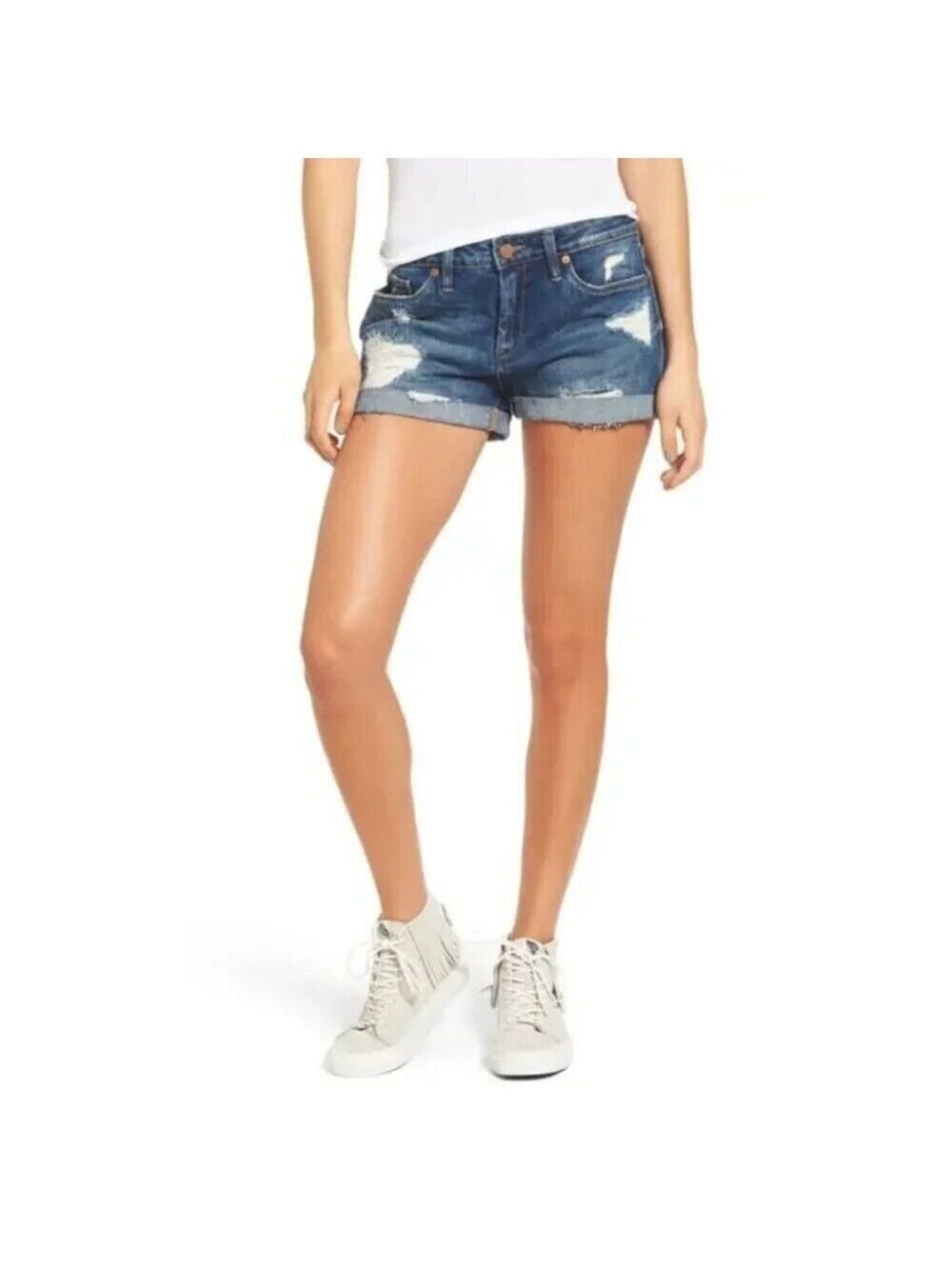 NWT BlankNYC Fulton Boyfriend Denim Shorts in Dress Down Size 24